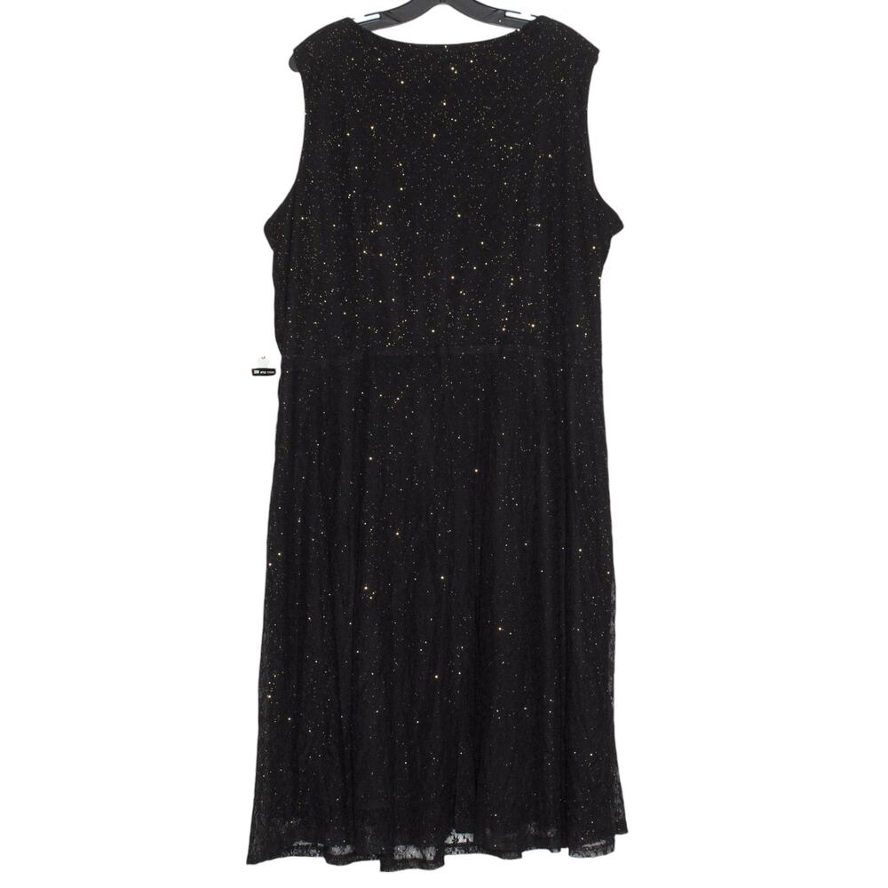NWT Perceptions Dress Lace Boho Fairy Whimsigoth Glam Sleeveless Midi Black 20W - Picture 6 of 6